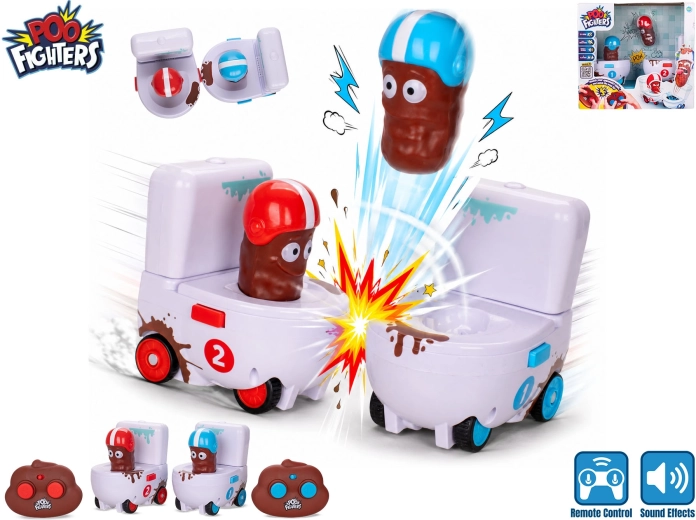 Poo Fighters: duelo de inodoros RC con sonido - 2 unidades