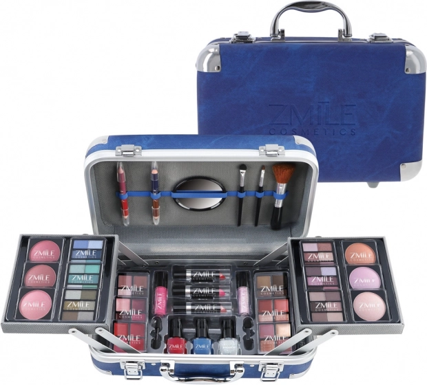 Neceser cosmético ZMILE Travel Blue – set de maquillaje 84 piezas