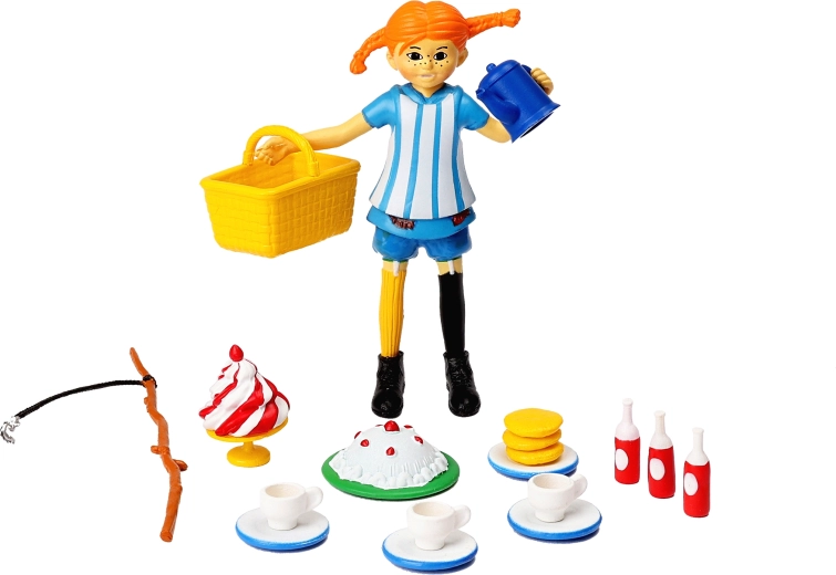 Pippi Calzaslargas figura con accesorios – fiesta del té