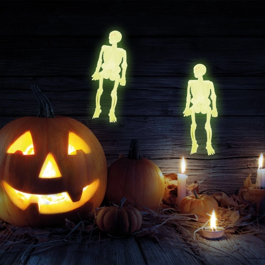 Set de esqueletos fosforescentes – decoración de Halloween, 10 unidades