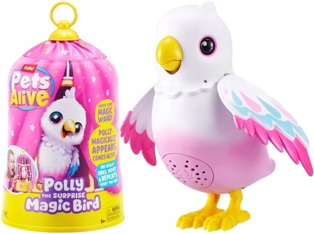 ZURU Pets Alive Polly, pajarito mágico con sorpresa