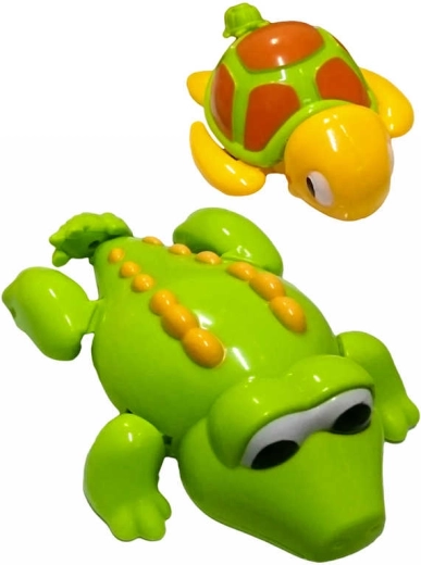 Juguete de cuerda para el agua cocodrilo o tortuga 14 cm - 1 pieza