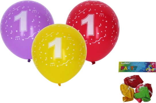 Globos inflables de 30 cm con el número 1 – set de 5 piezas