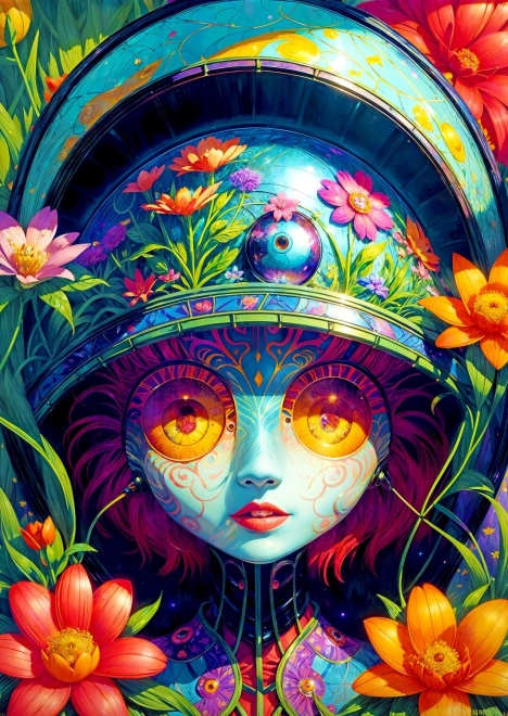Puzzle Enjoy Guerrera floral 1000 piezas