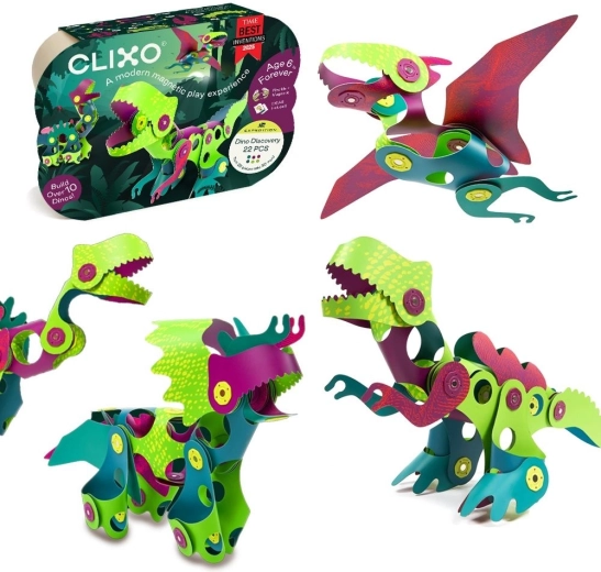 Clixo Dinosaurios – set de 22 piezas magnéticas