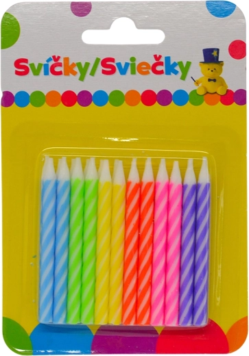 Velas de cumpleaños de colores 24 uds.
