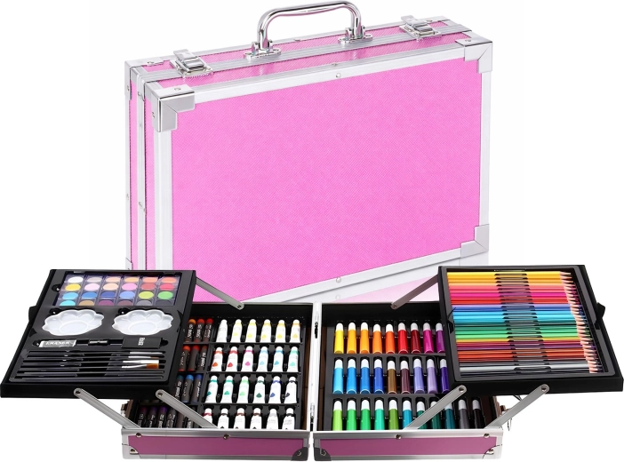 Set artístico rosa para dibujar y pintar Renew Force de 145 piezas