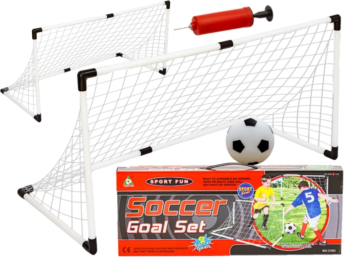 Juego de porterías de fútbol con red, balón y bomba