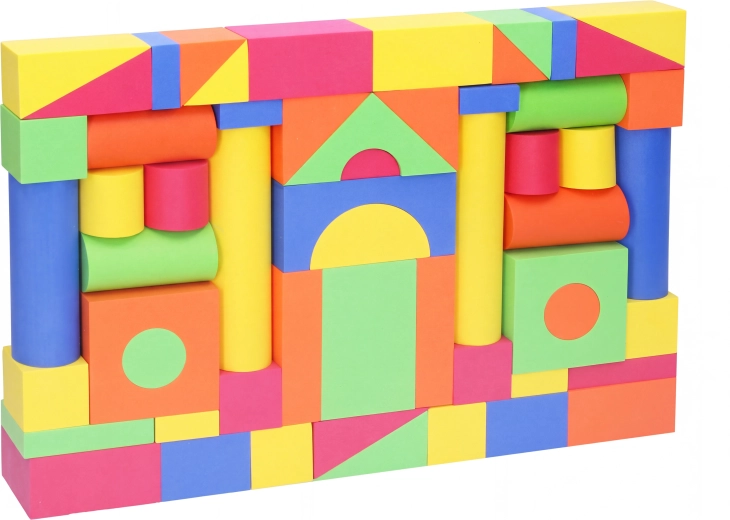 Juego de construcción de espuma con 57 bloques