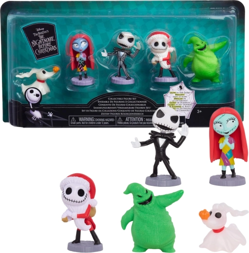 Pesadilla antes de Navidad, set de 5 figuras que brillan en la oscuridad