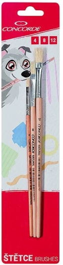 Set de pinceles planos CONCORDE Natural, 3 uds.