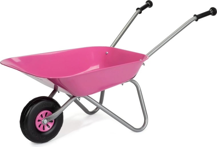 Carretilla infantil metálica Rolly Toys rosa