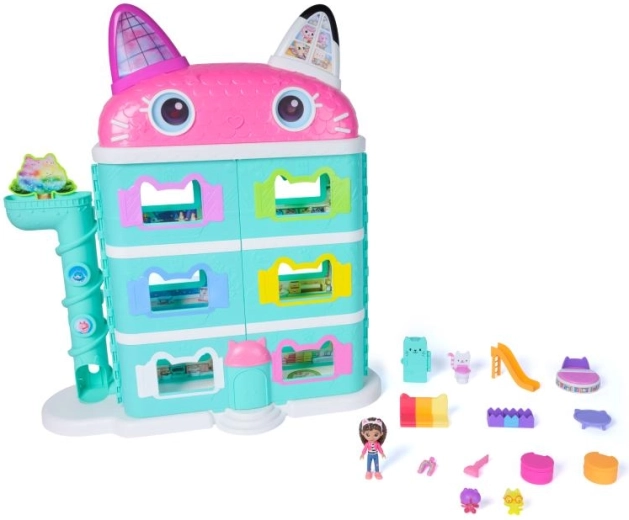 Gran casa de gatos con ascensor y muñeca de GABBY'S DOLLHOUSE