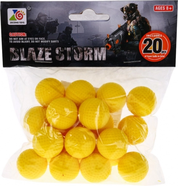 Set de 20 balines de espuma Munición para pistolas y rifles Blaze Storm para niños 8+