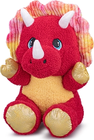 Triceratops de peluche sentado rojo 16,5 cm