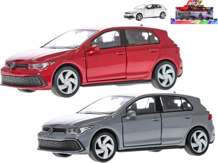 Modelo metálico de coche Volkswagen Golf 8 GTI con mecanismo de retrofricción