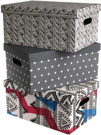 Caja decorativa de almacenamiento con tapa 45 × 30 × 21 cm