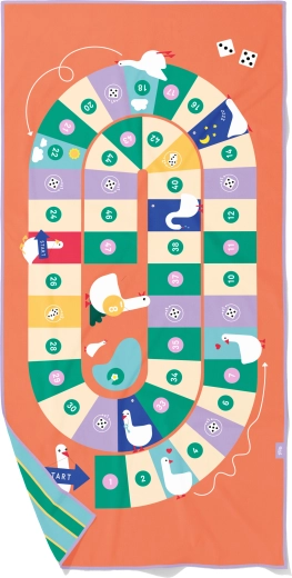 Quut toalla infantil 2 en 1 juego de la Oca, 140 × 70 cm