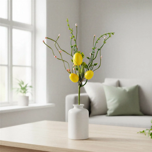 Arbolito de Pascua con huevos amarillo 28 × 16 cm