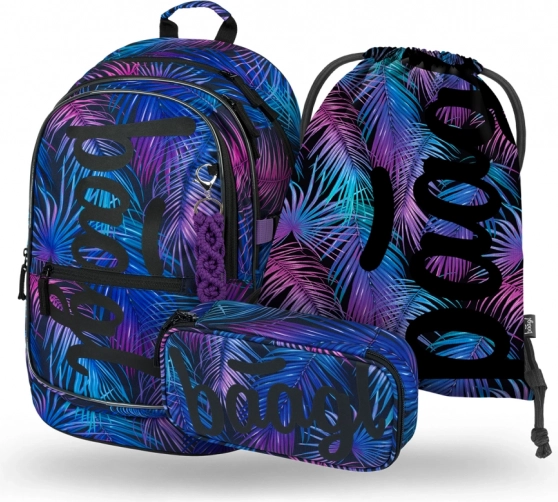 Set escolar BAAGL Core Palm – mochila, estuche y bolsa