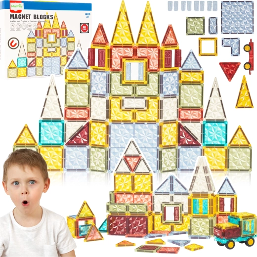 Juego de construcción 3D magnético para niños – 60 piezas