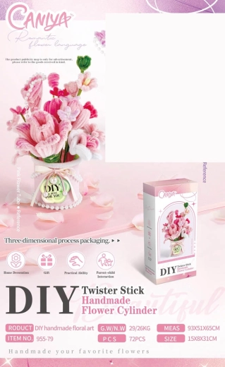 Set creativo para crear un ramo de flores rosas suaves