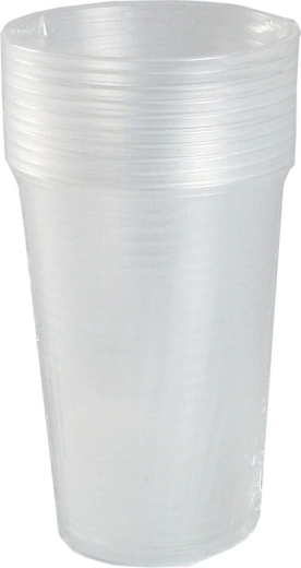 Vaso de plástico 200 ml transparente, reutilizable (10 uds)