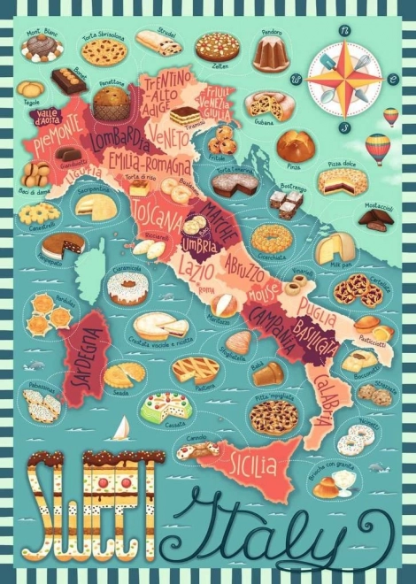 Puzzle RAVENSBURGER Mapa dulce de Italia 1000 piezas