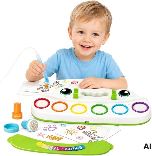 Set creativo de pintura WOOPIE con pincel luminoso y sellos