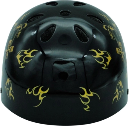 Casco de ciclismo con calavera negro-dorado (S, 52–55 cm)