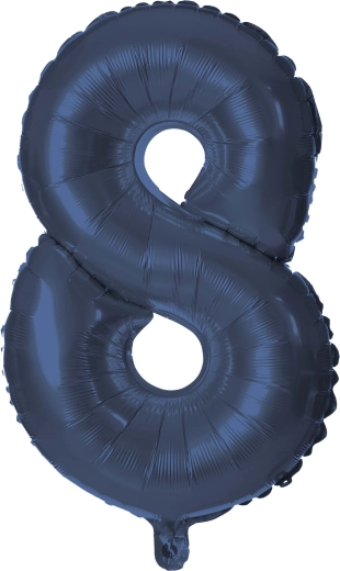 Globo de aluminio número 8 azul 30 cm TORO