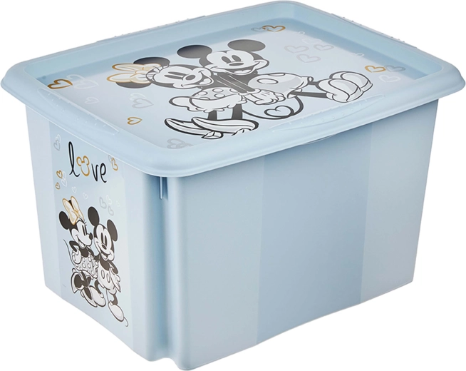 Caja de almacenamiento de plástico Keeeper con tapa 30 l Mickey