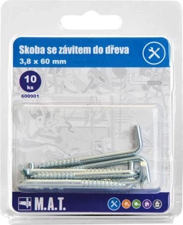 Grapa roscada para madera 60 × 3,8 mm, galvanizada (10 uds)