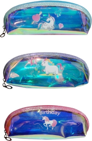 Estuche holográfico de un compartimento con unicornio