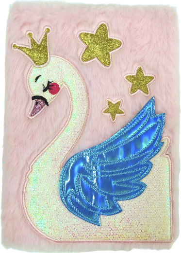 Cuaderno de felpa A5 con motivo de cisne
