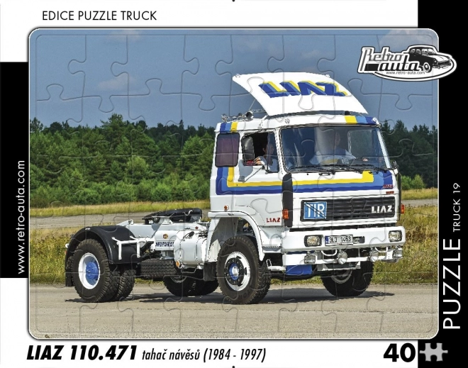 Puzzle de coches retro Camión Liaz 110.471 tractor de semirremolque 40 piezas