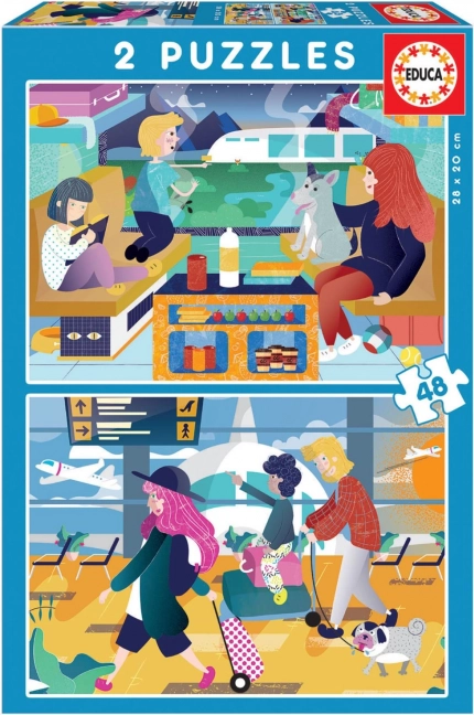 EDUCA Puzzle Viajes 2x48 piezas
