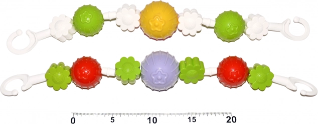 Cadena para cochecito flores y bolas