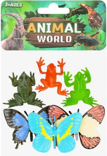 Figuras de mariposas y ranitas, set de 6 unidades