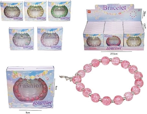 Pulsera infantil de cuentas con colgante - 1 unidad