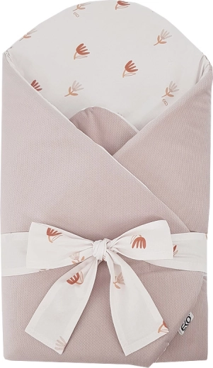 Envoltorio EKO de algodón con terciopelo (velvet) y inserto de coco Beige Meadow 75 × 75 cm