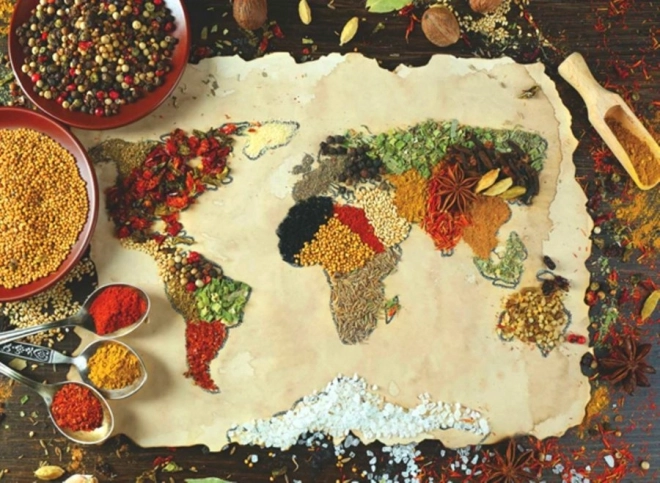 Puzzle Mapa del mundo de especias de 1000 piezas