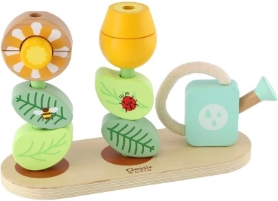 Piezas florales de madera