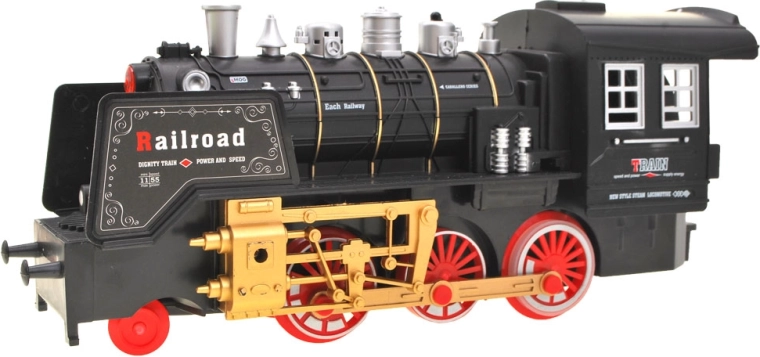 Locomotora de vapor realista con luz y humo