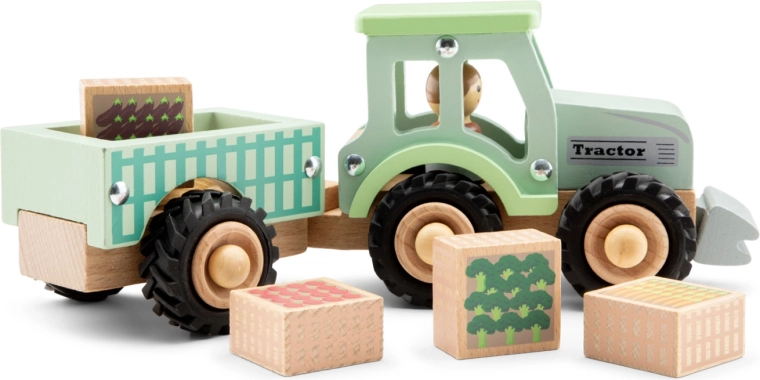 Bloques de madera con verduras