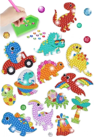 Pegatinas coloridas con motivos de dinosaurios