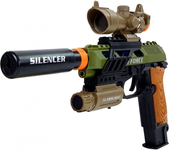 Pistola realista con luces y sonidos