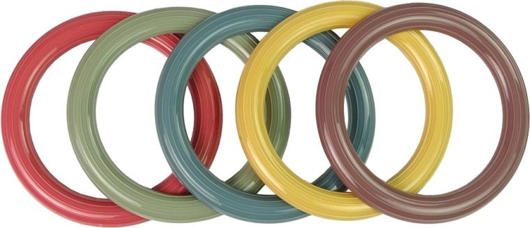 Aros de colores y diseño resistente