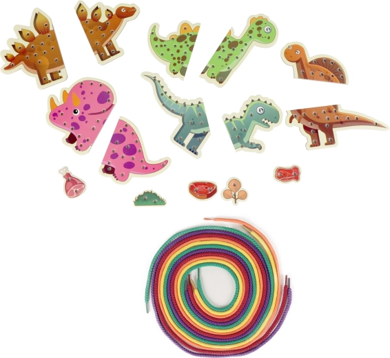 Set completo de 5 dinosaurios y 5 cordones