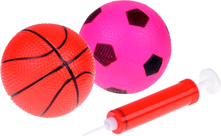 Pelotas inflables y volante de colores para juegos variados